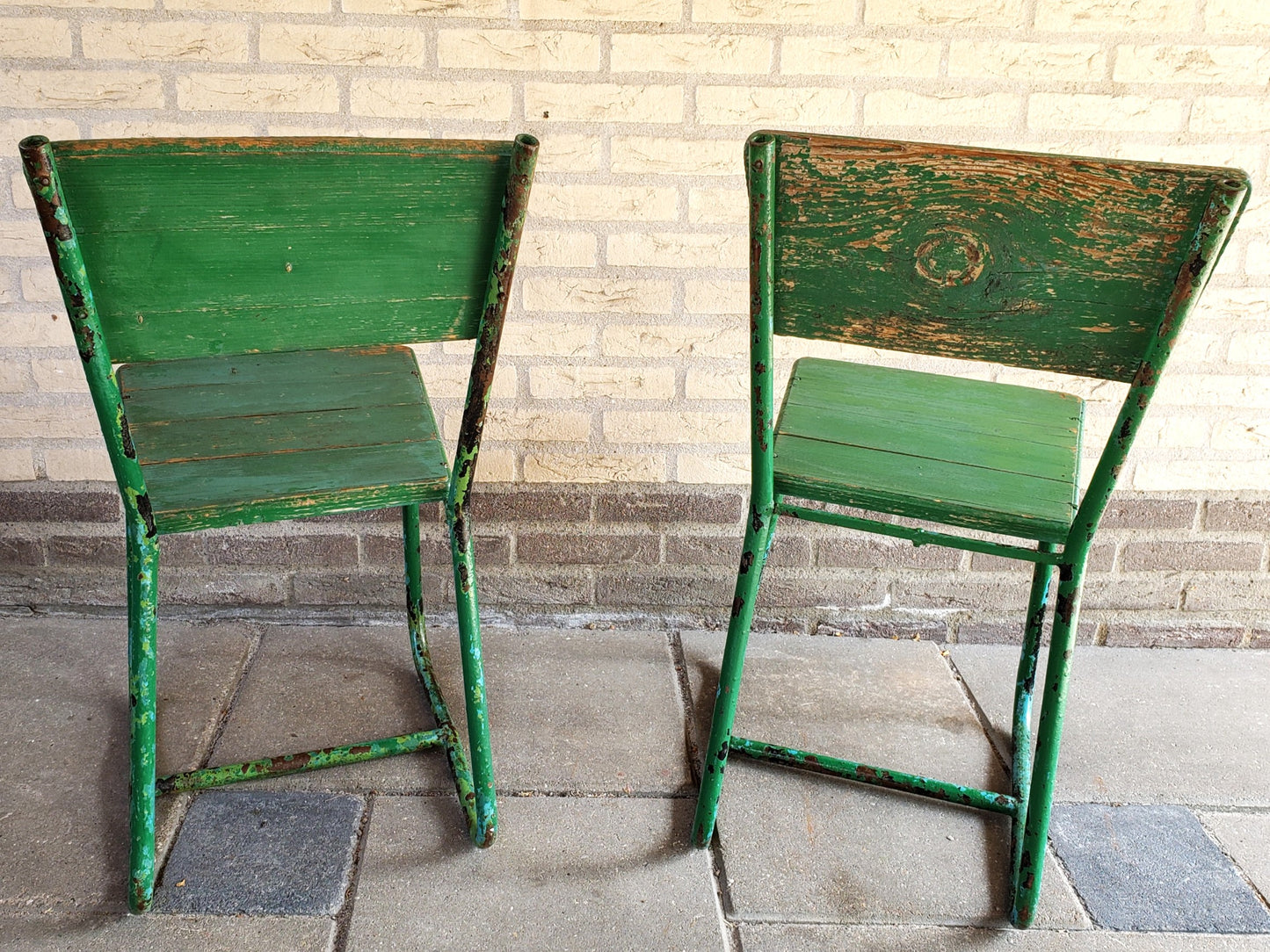 Two Weathered Garden Chairs