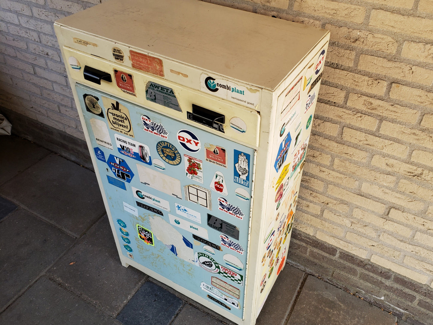 Sticker Bombed Storage Cabinet