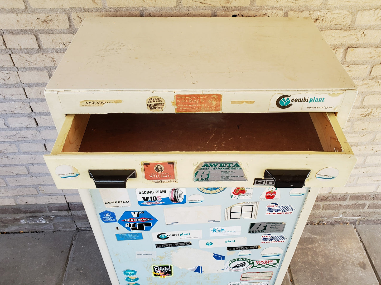 Sticker Bombed Storage Cabinet