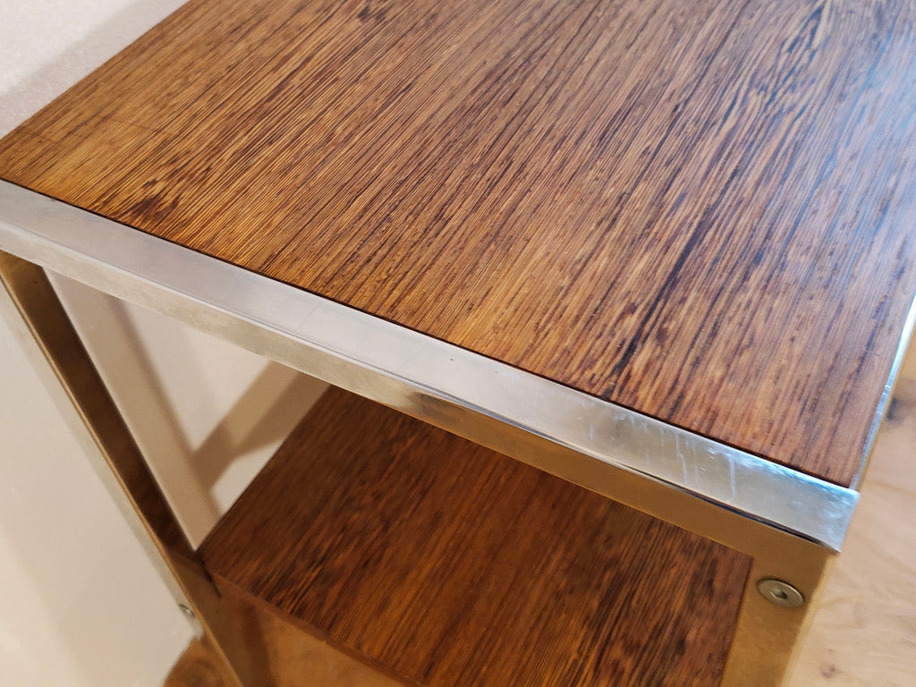 Wheeled Chrome TV Stand