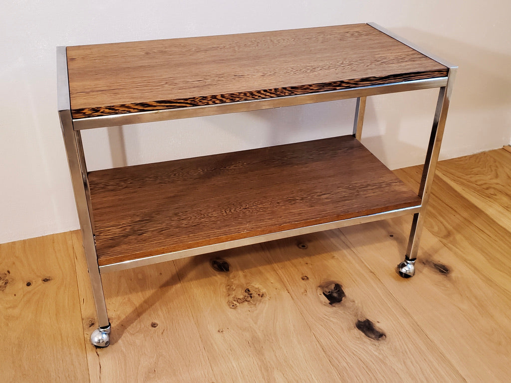 Wheeled Chrome TV Stand