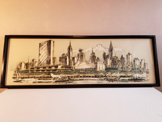 Sebet Silverman- 1950s NYC Skyline Original Illustration