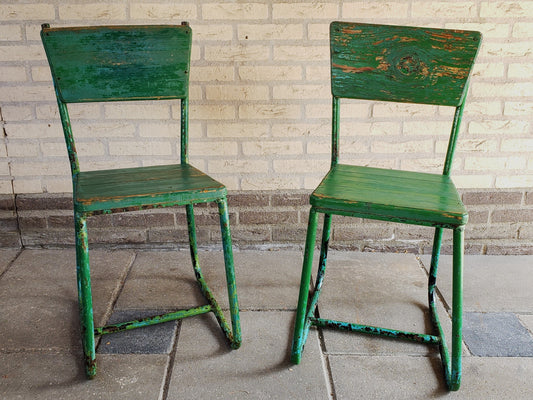 Two Weathered Garden Chairs