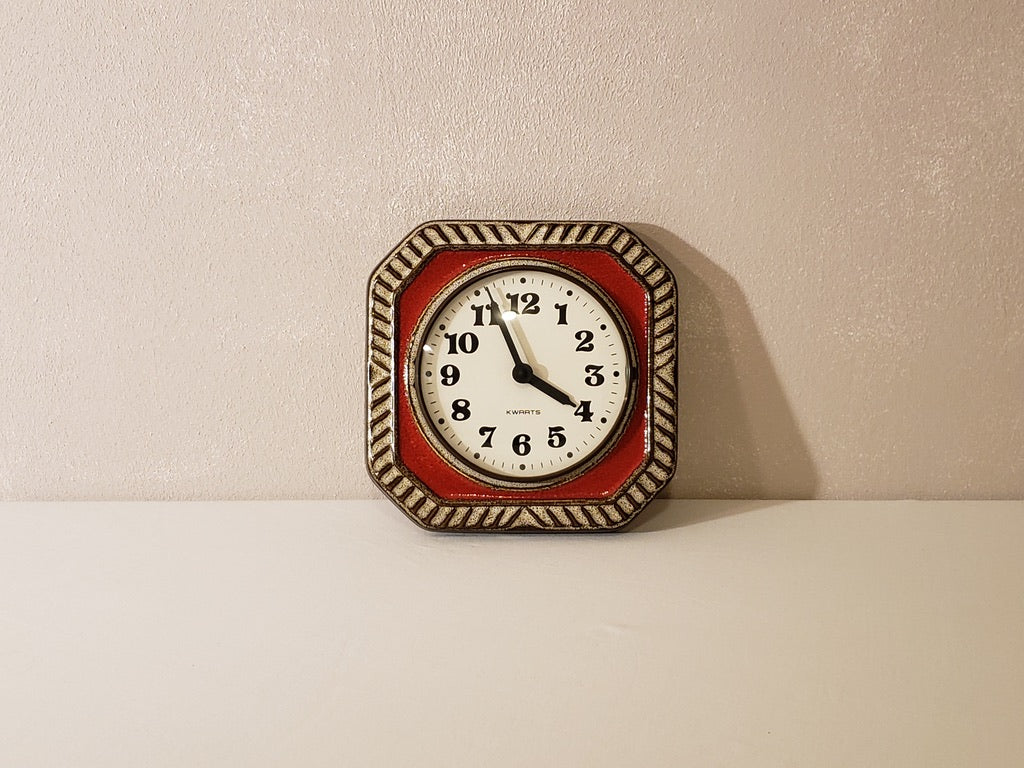 Vintage German Ceramic Wall Clock