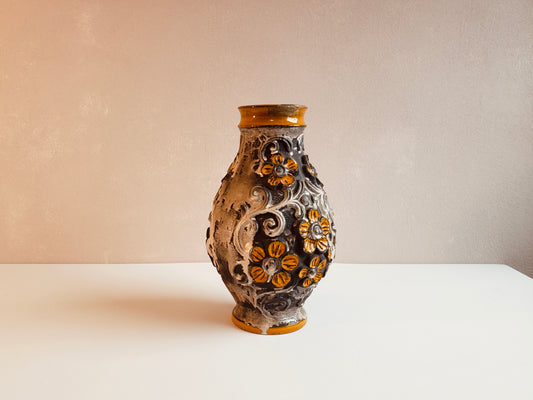 Carsten's Orange Flower Fat Lava Vase