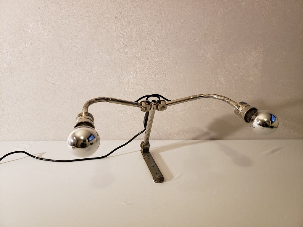 Chrome Repurposed Medical Wall Lamp