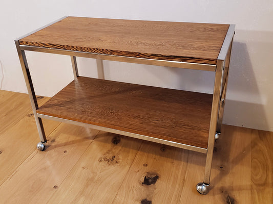 Wheeled Chrome TV Stand