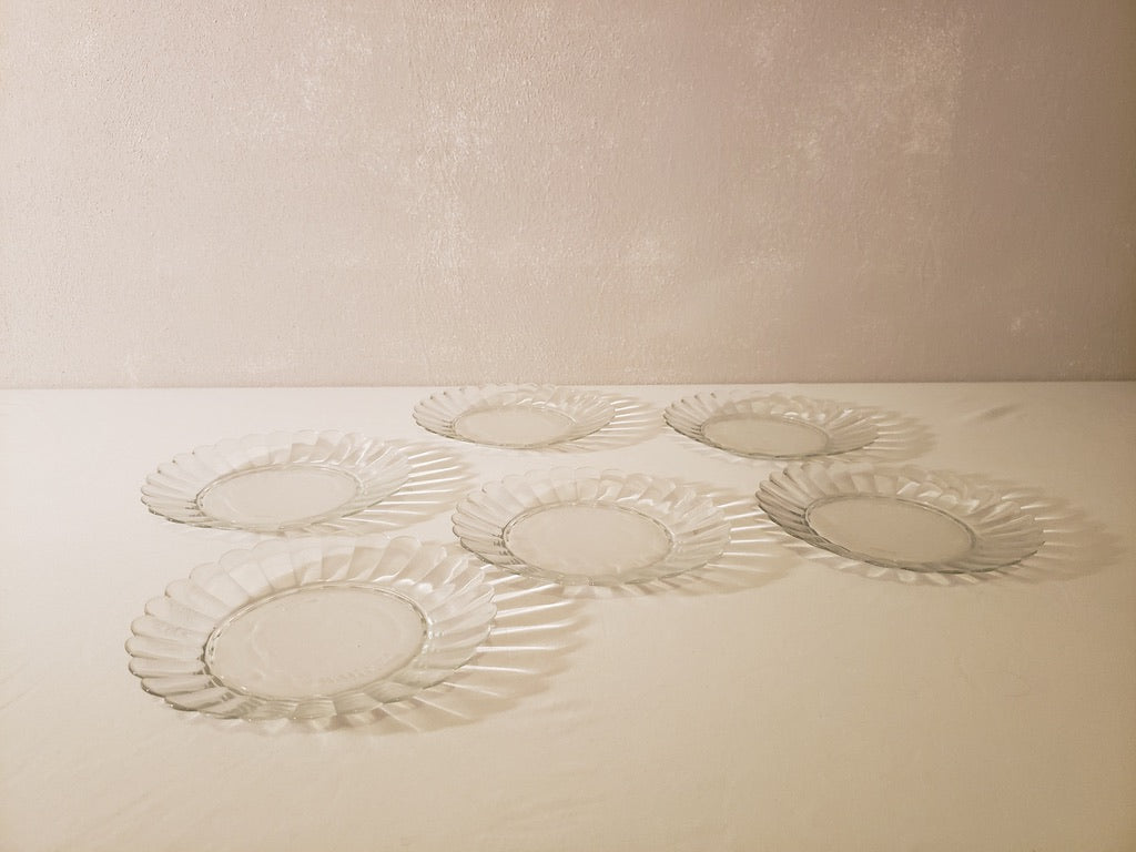 Six Huile Lesieur Dessert Plates